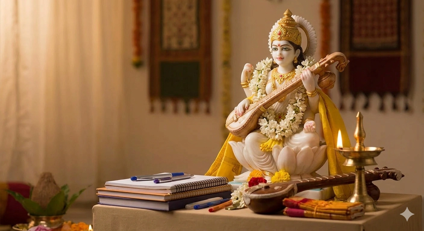 Saraswati Pooja Knowledge Wisdom